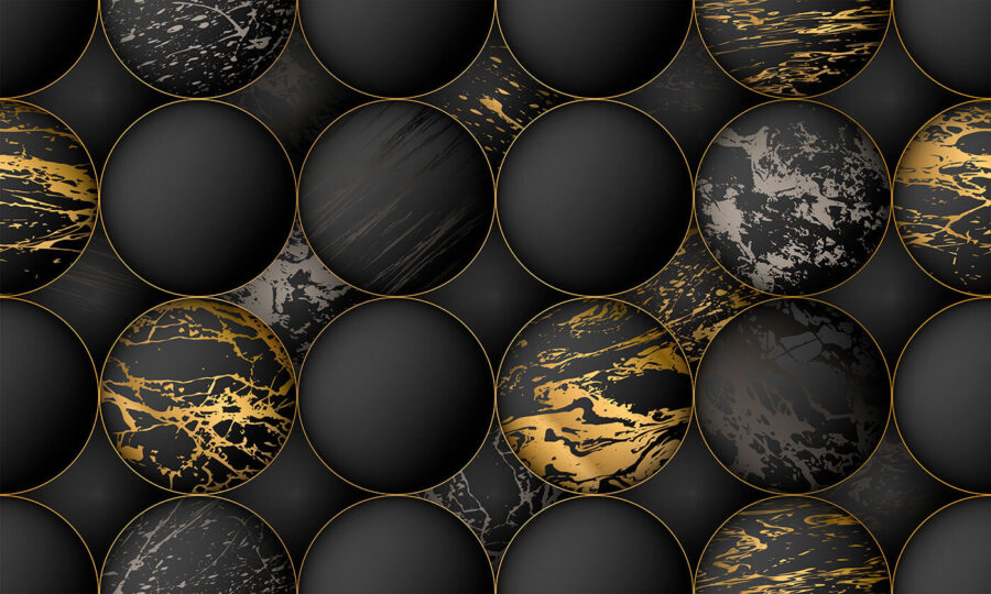 Elegant orbs with metallic splashes