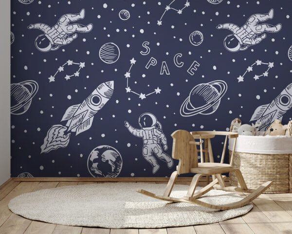 Wall murals A pattern of space objects