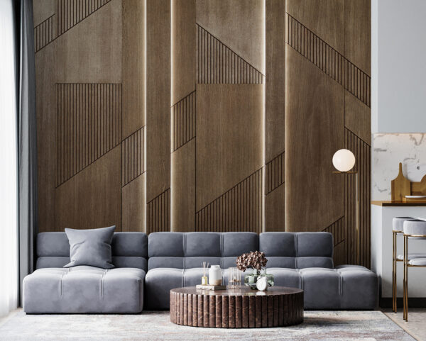 Elegant geometric design on wood panels