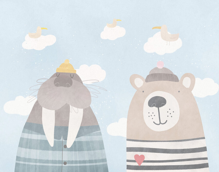 A walrus and bear in the sky A walrus and bear in the sky