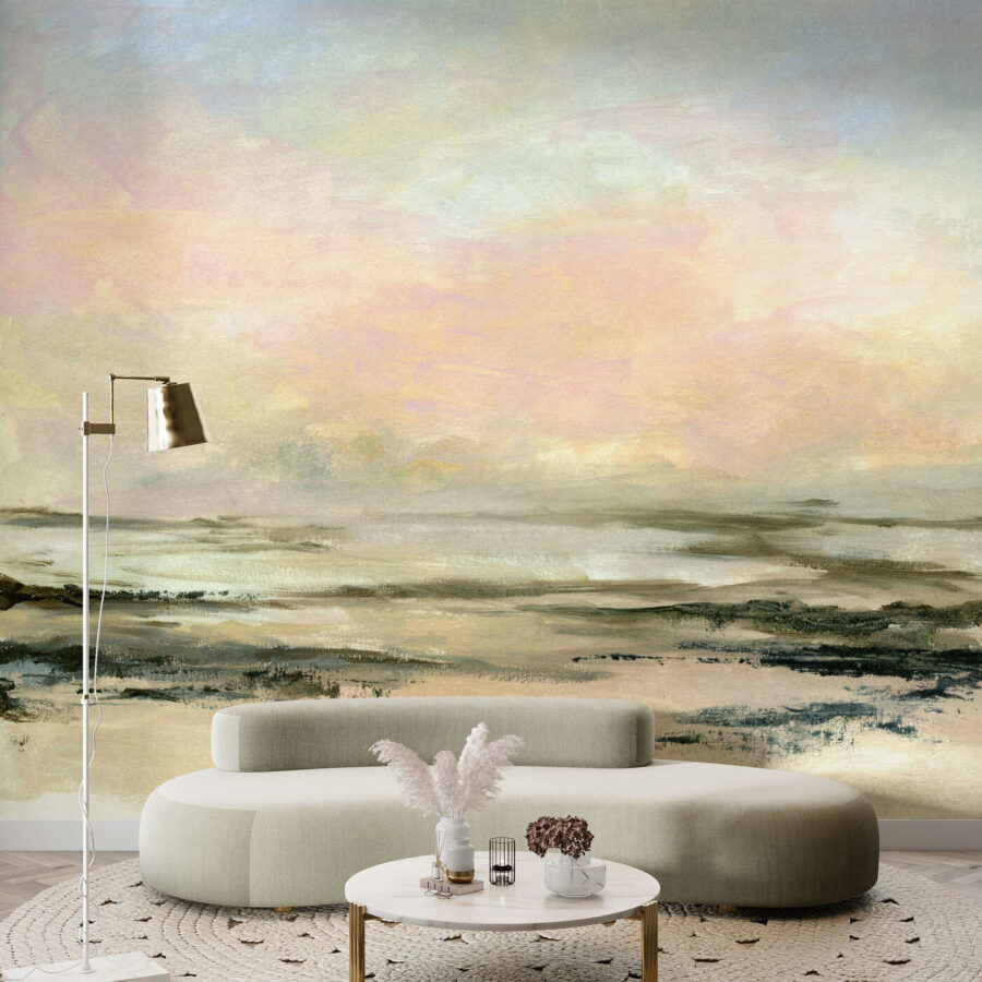 Wall murals A painting of a landscape - Image 2