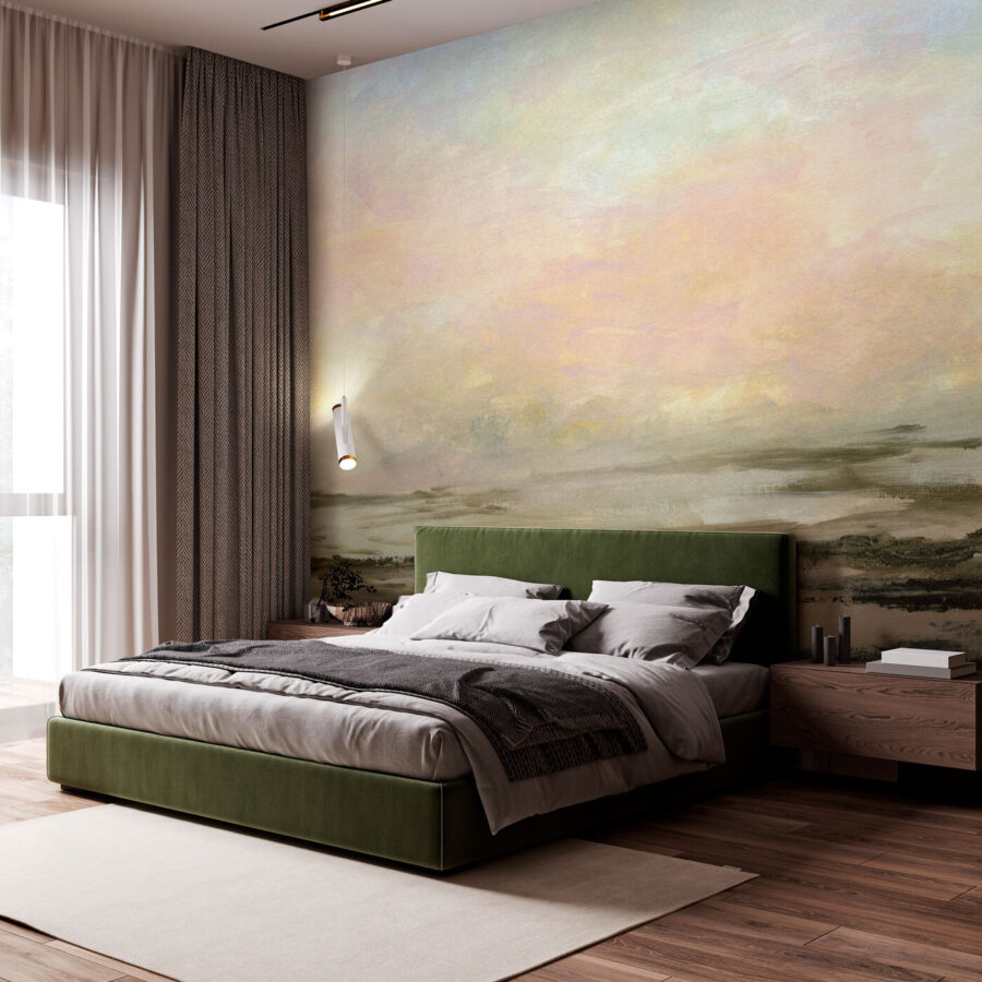Wall murals A painting of a landscape