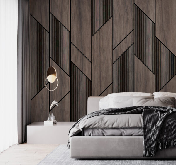 A wood paneling with black lines A wood paneling with black lines