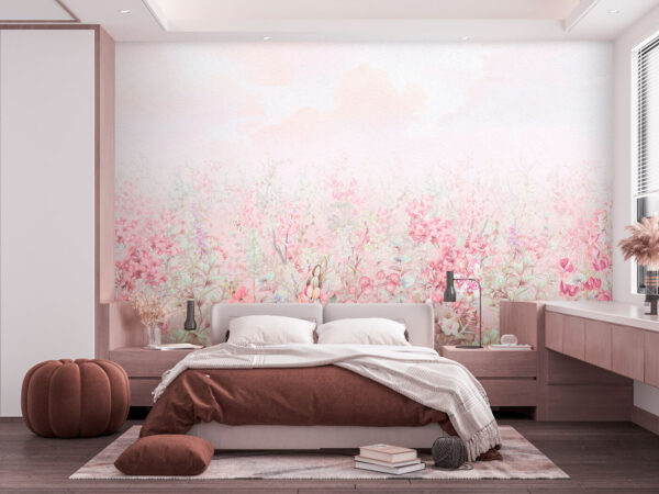 A painting of flowers and leaves A painting of flowers and leaves