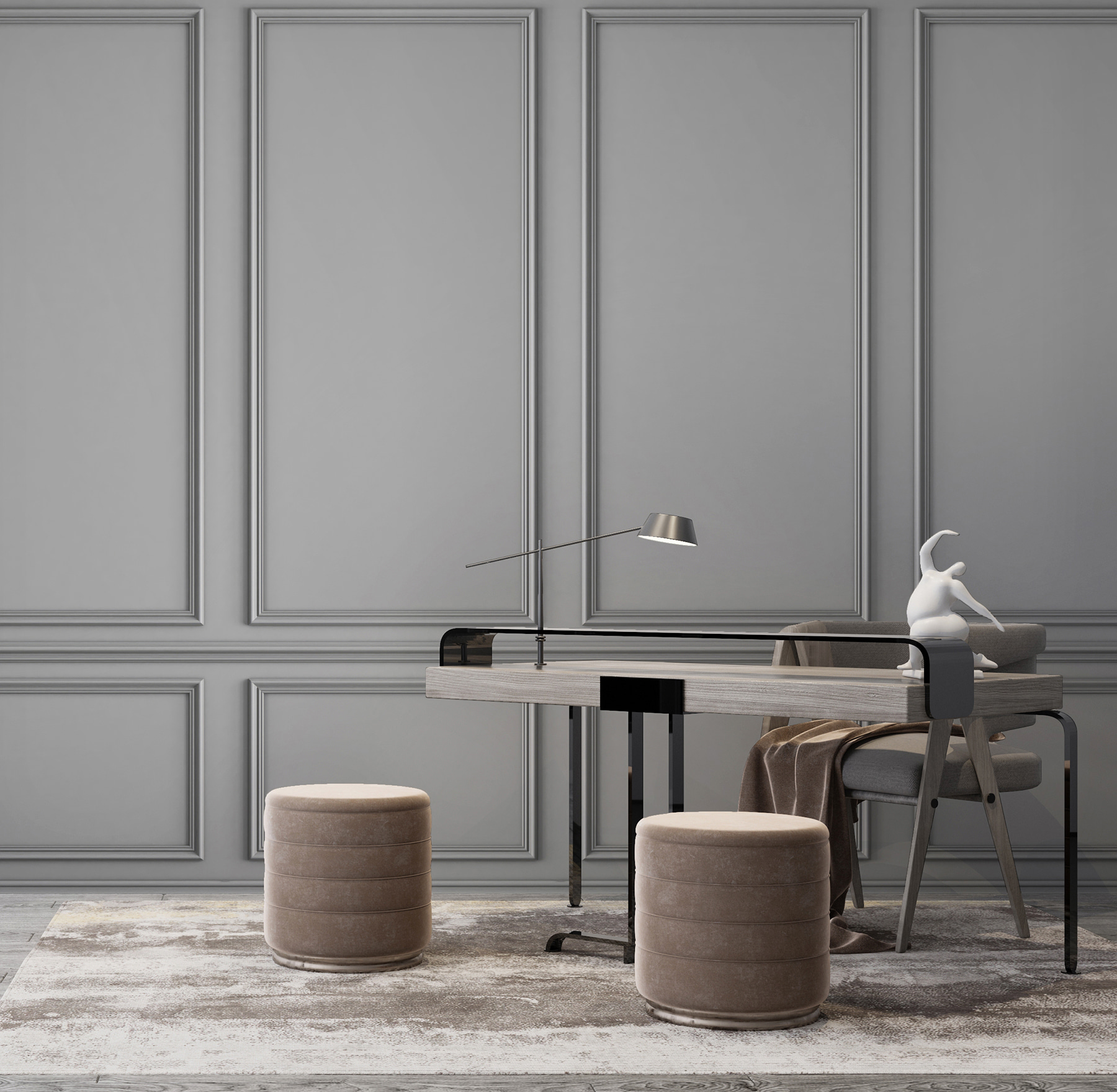 A wall with white panels A wall with white panels