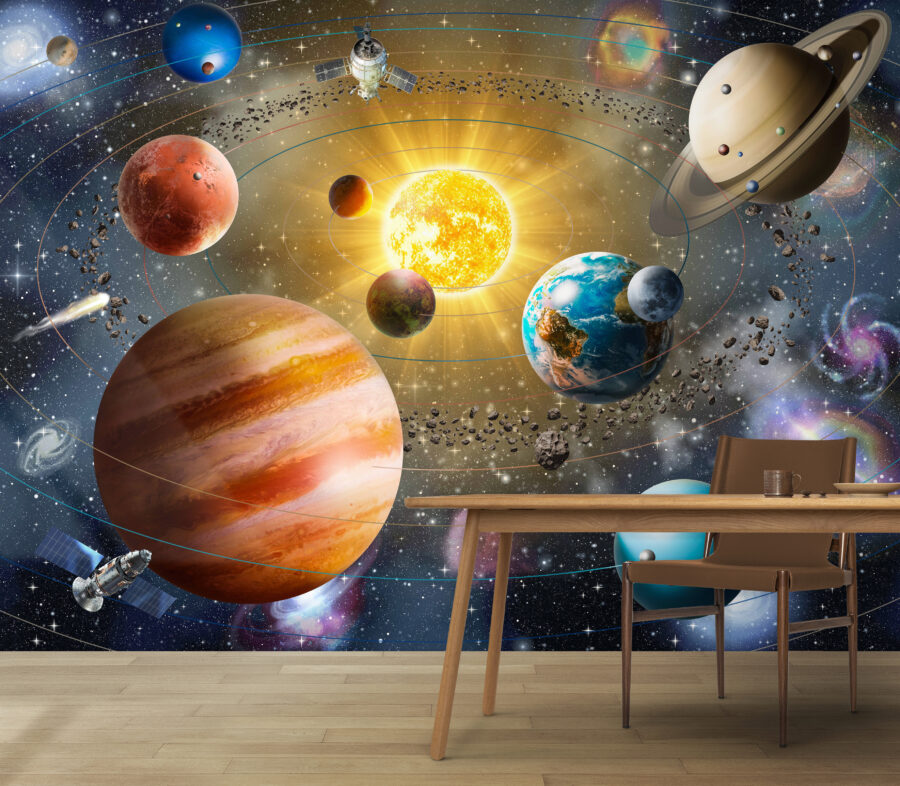 Planets and stars in space Planets and stars in space