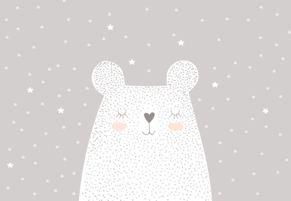 A white bear with dots and stars A white bear with dots and stars