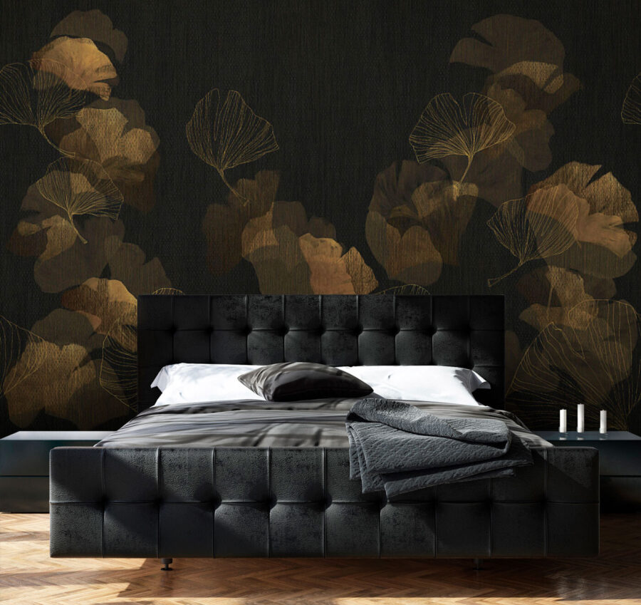 Elegant leaves on a dark background Elegant leaves on a dark background