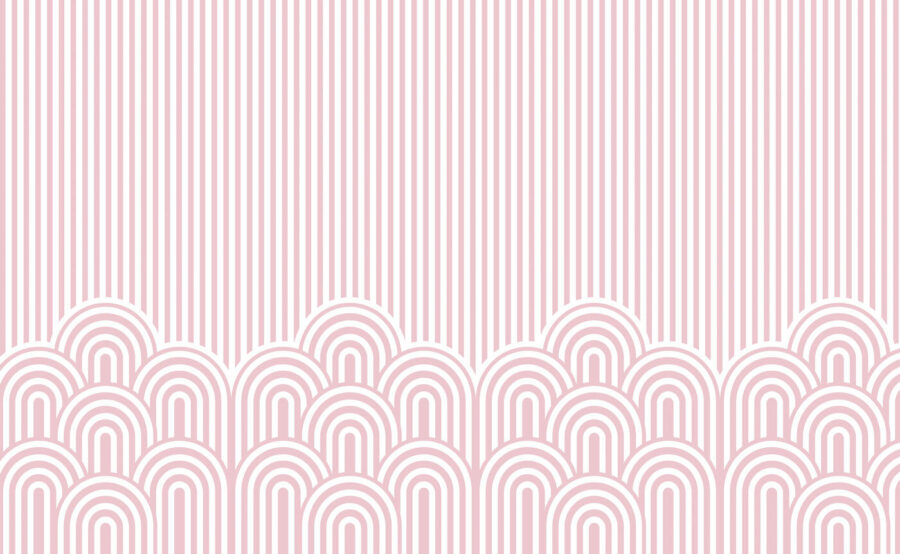 Pink and white striped wallpaper