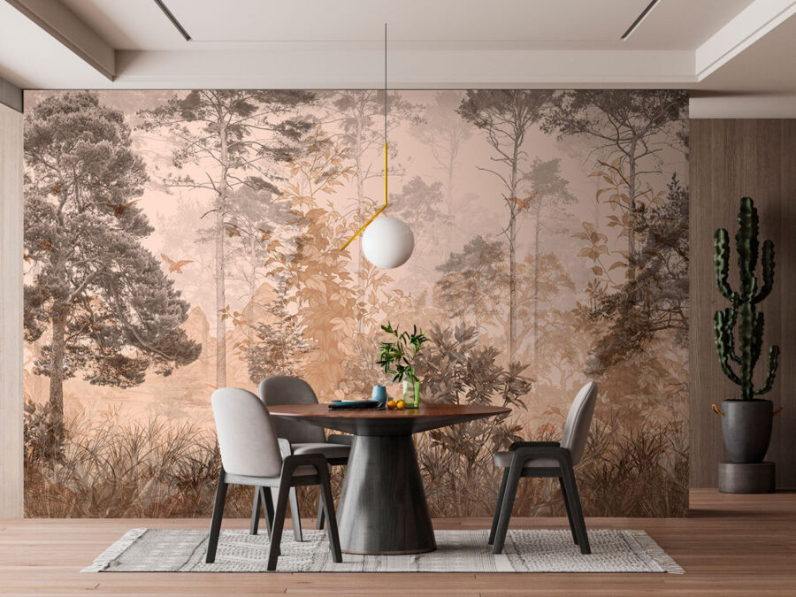 Wall murals Forest with trees and plants