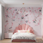 Wall murals Butterflies on a tree branch