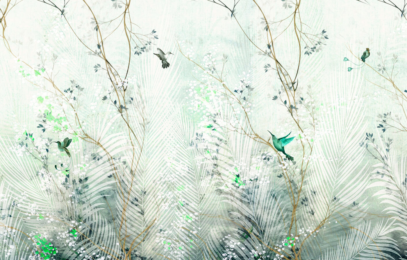 Painting of birds flying in the air