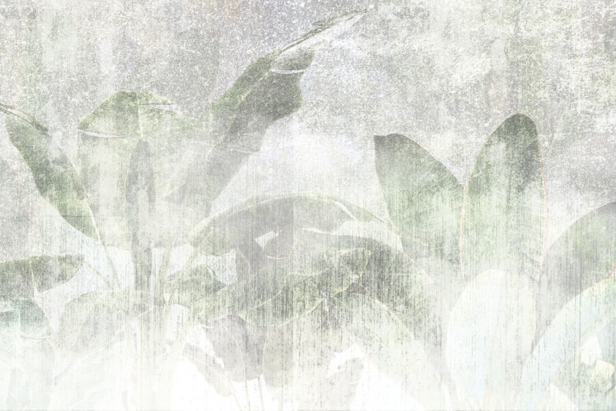 Soft leaves in muted tones.