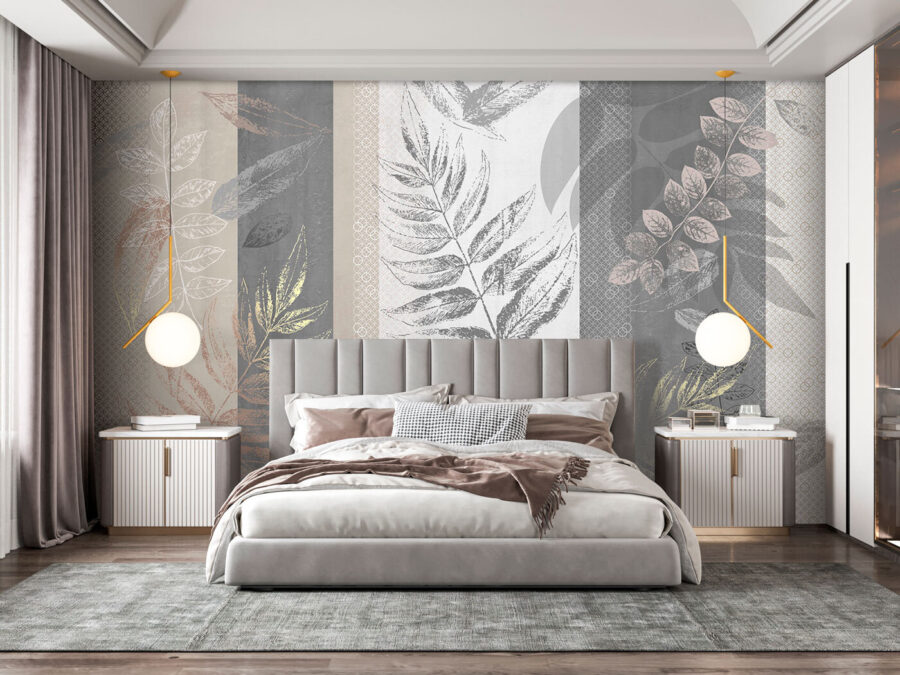 Wall murals Botanical patterns in muted tones.