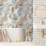 Wall murals Pattern of leaves and circles