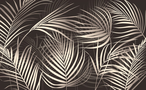 Elegant palm leaves on a dark backdrop Elegant palm leaves on a dark backdrop