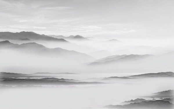 Foggy landscape with mountains Foggy landscape with mountains
