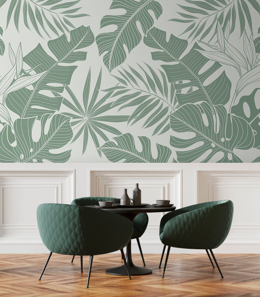 Pattern of leaves on a white background Pattern of leaves on a white background