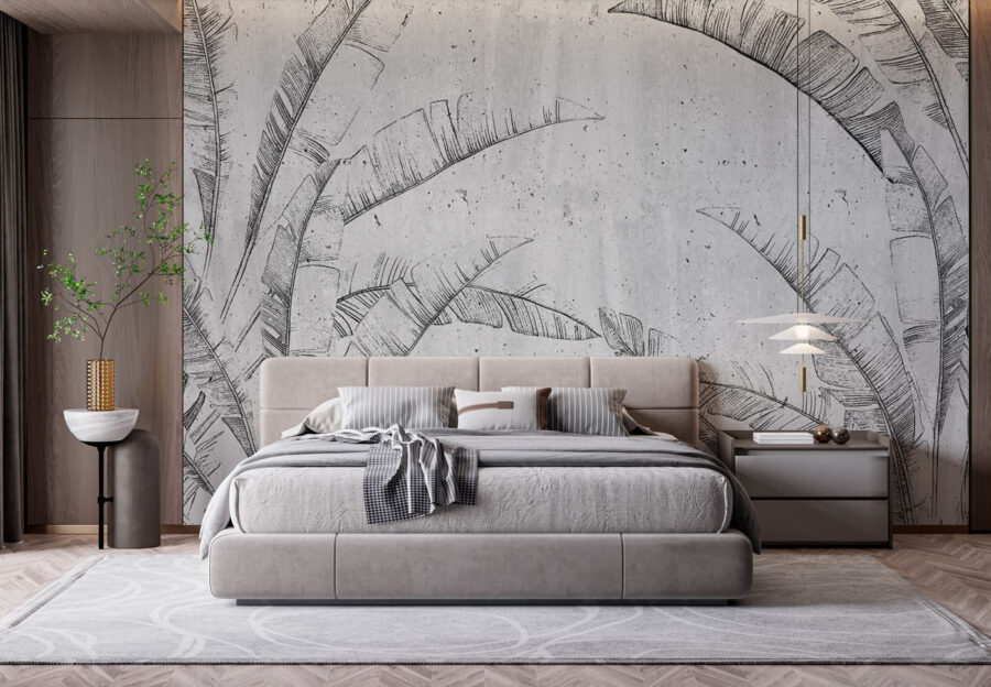 Wall murals Drawing of a leaf
