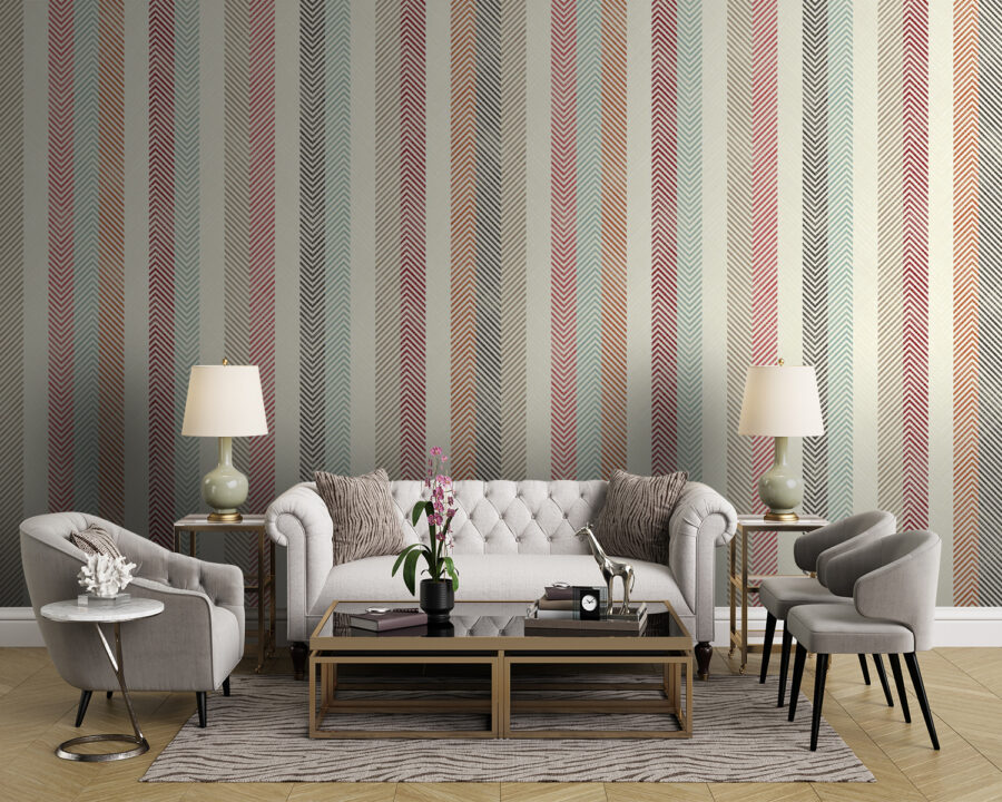 Wall murals Colorful zigzag pattern design backdrop. - Image 3
