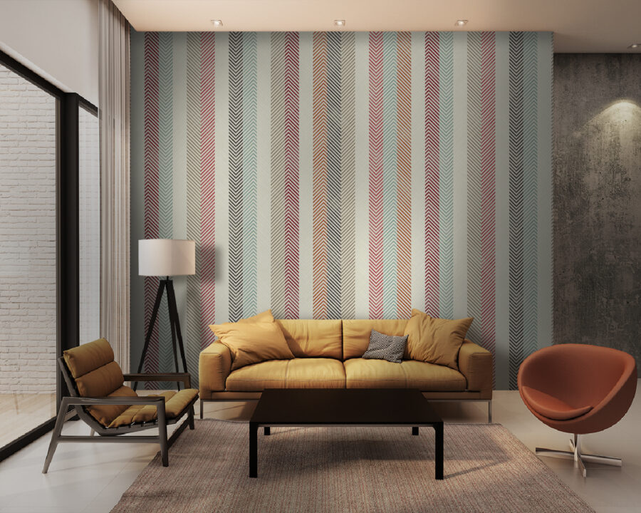 Wall murals Colorful zigzag pattern design backdrop.