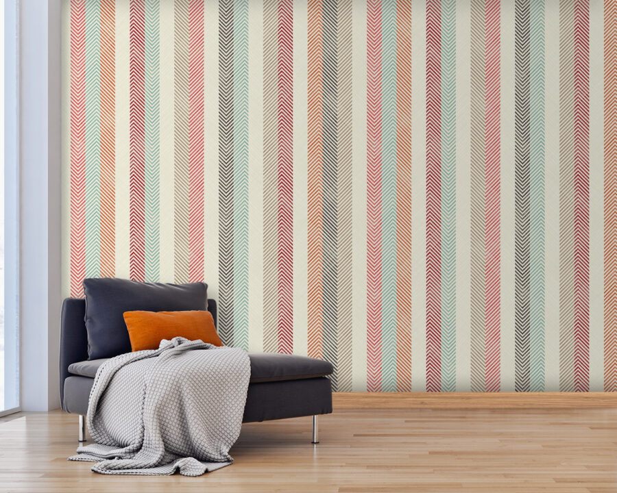 Wall murals Colorful zigzag pattern design backdrop. - Image 2