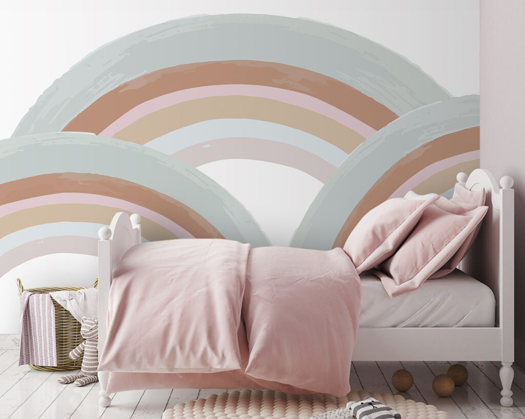 Rainbows painted in pastel colors Rainbows painted in pastel colors