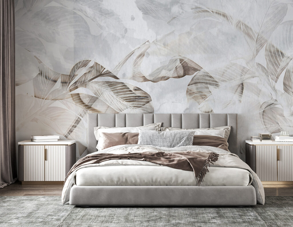 Translucent leaves on soft background