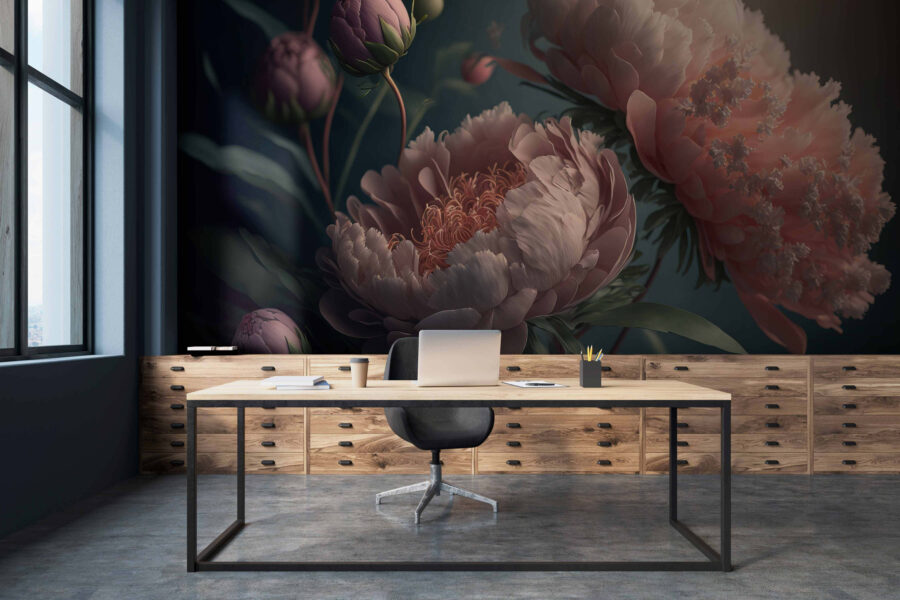 Wall murals Delicate peonies in soft colors. - Image 3