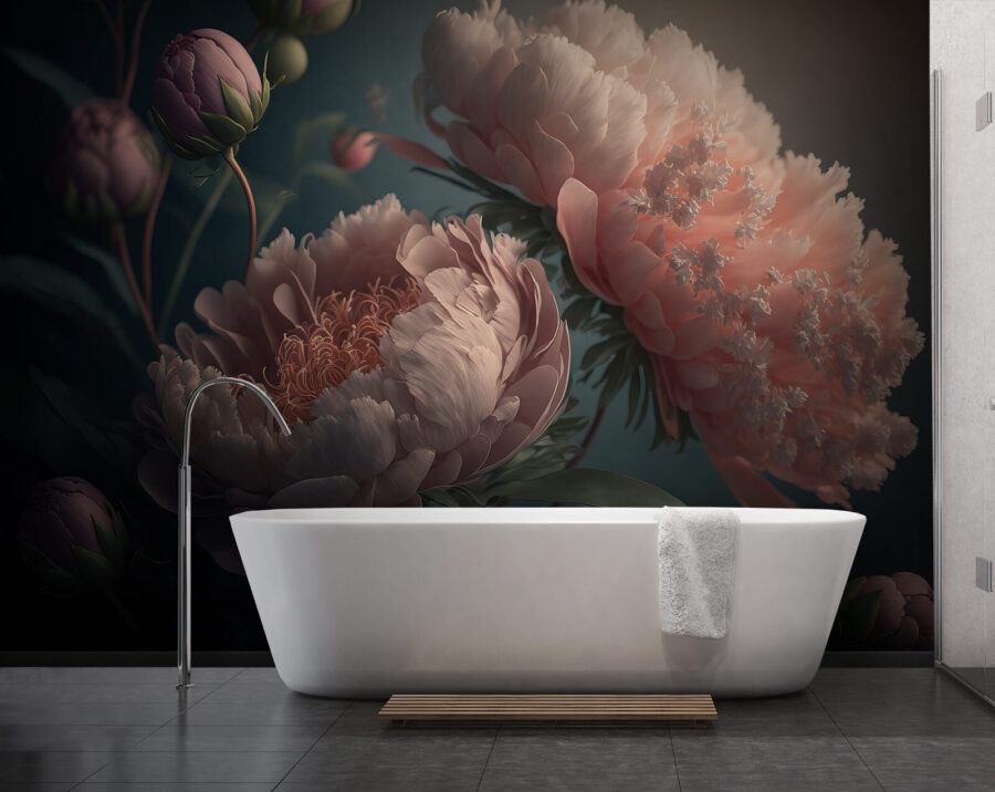 Wall murals Delicate peonies in soft colors. - Image 2