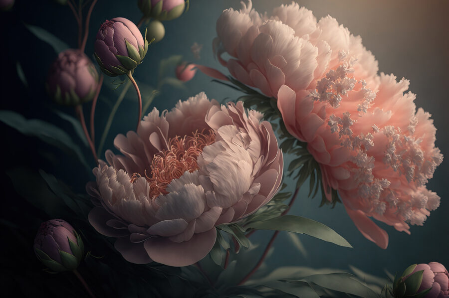 Wall murals Delicate peonies in soft colors. - Image 6