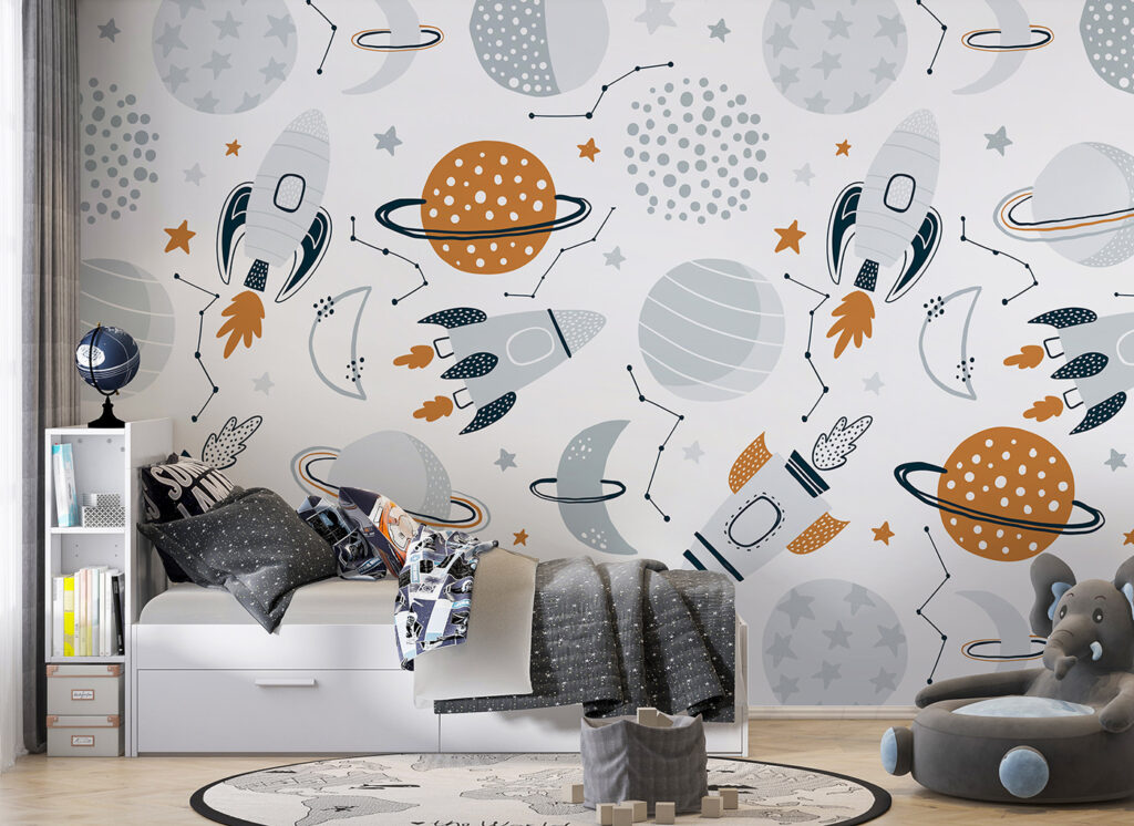 Pattern of planets and rockets