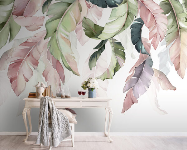 Delicate leaves in soft pastel hues. Delicate leaves in soft pastel hues.
