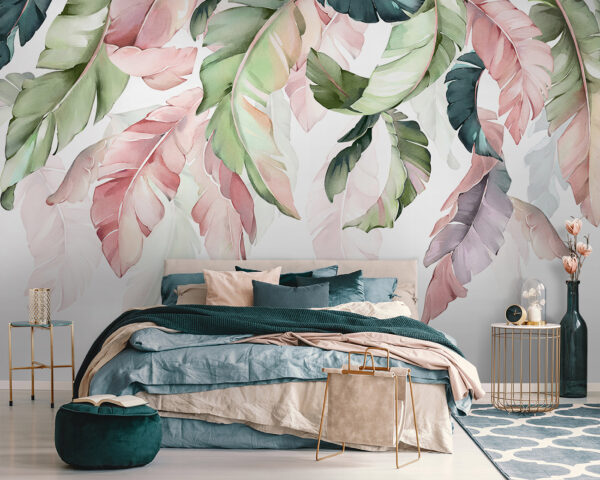 Delicate leaves in soft pastel hues. Delicate leaves in soft pastel hues.