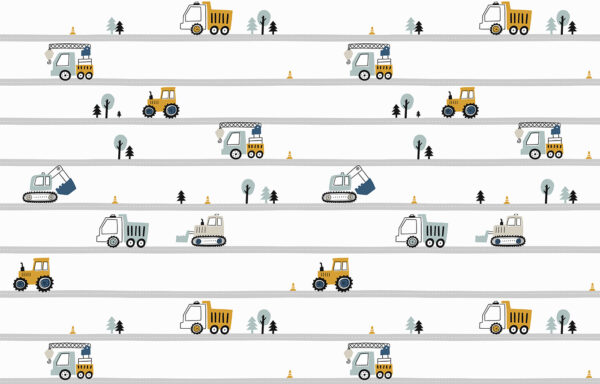 Pattern of cars and trees