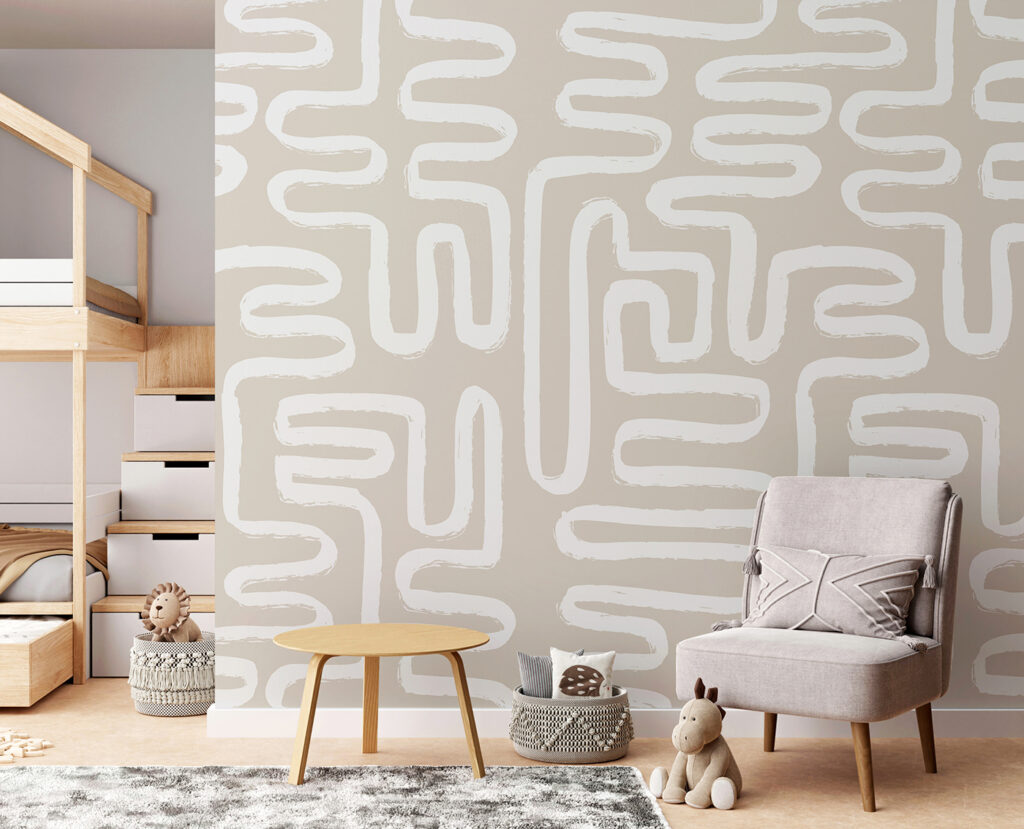 White lines on a beige background