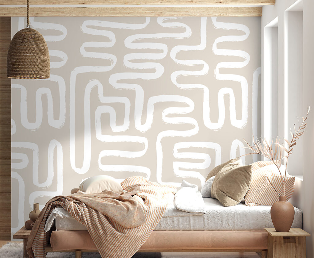 White lines on a beige background