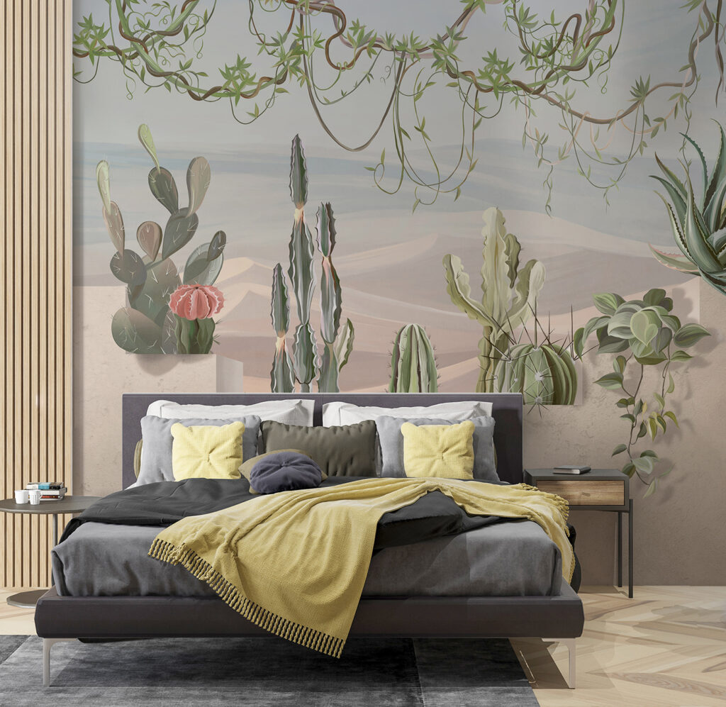 Wall mural of cacti and succulents Wall mural of cacti and succulents