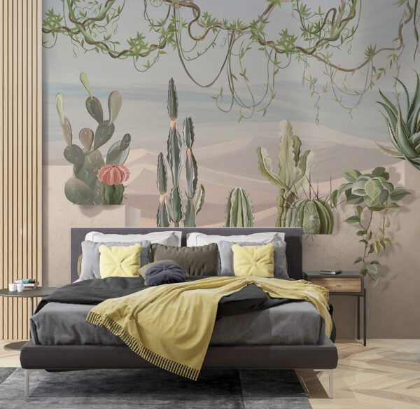 Wall mural of cacti and succulents Wall mural of cacti and succulents