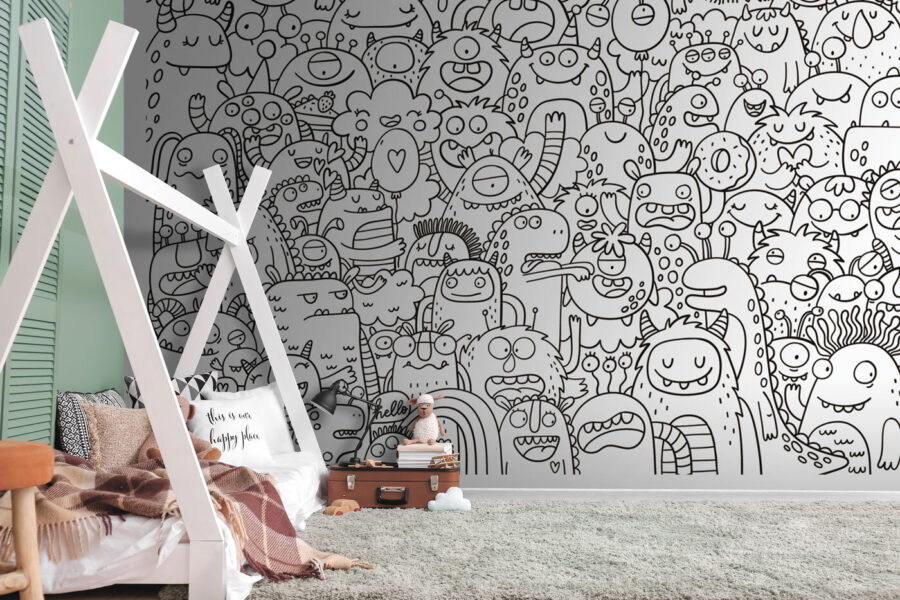Wall murals Group of cartoon monsters - Image 2