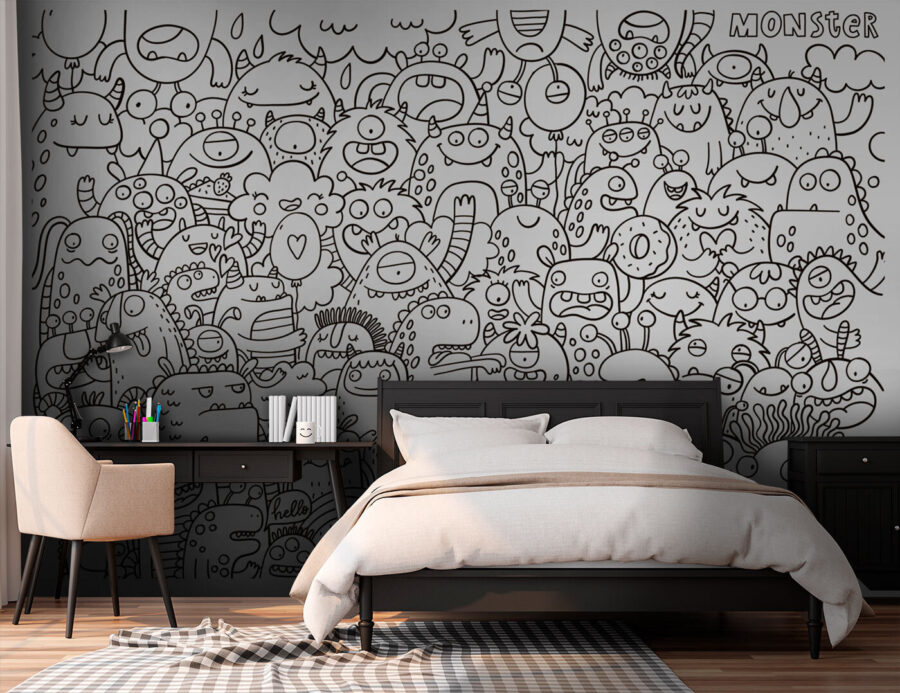 Wall murals Group of cartoon monsters