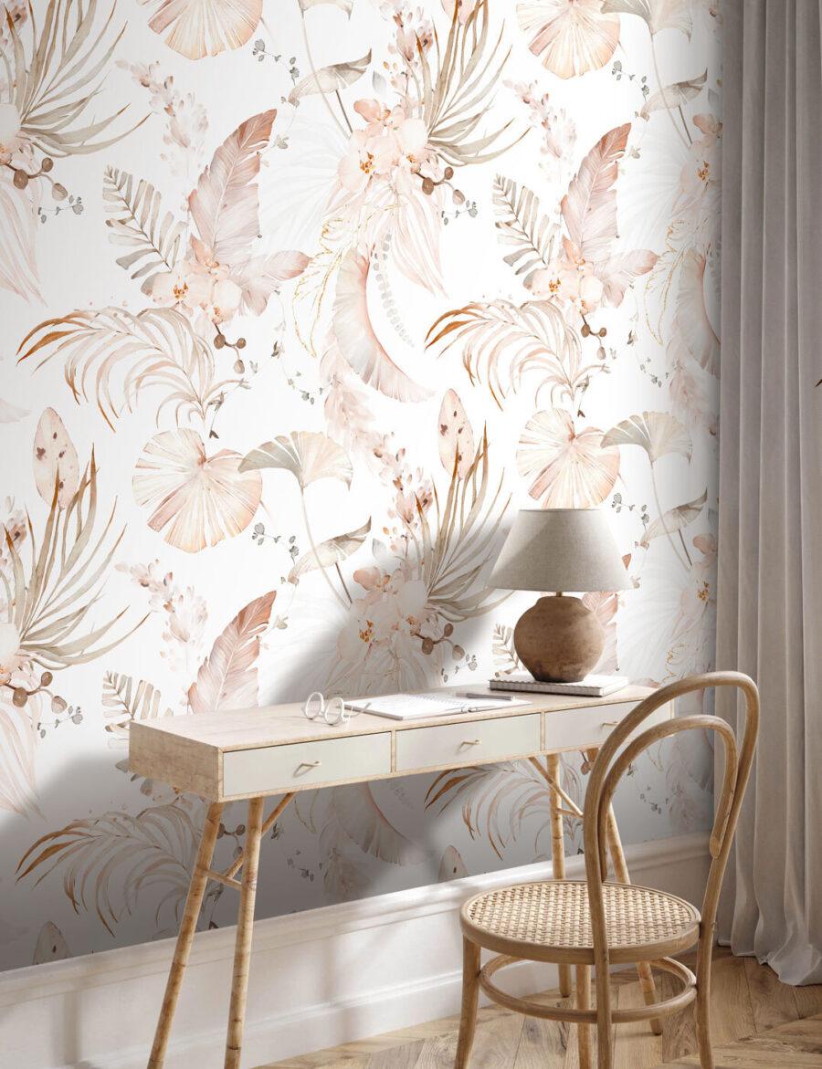 Wall murals Pattern of flowers and leaves - Image 2