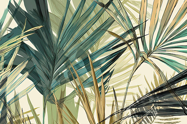 Tropical leaves in soft hues Tropical leaves in soft hues