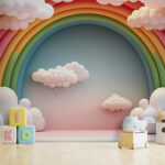 Wall murals Rainbow and clouds in a room