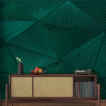 Wall murals Green triangle pattern on a green surface