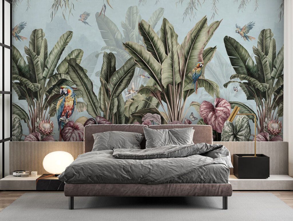 u96259pib1 1024x773 - Wallpaper with tropical plants and birds - tegory