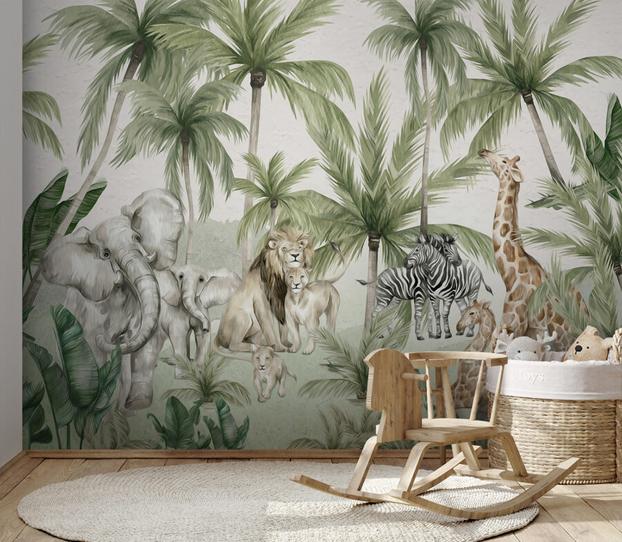 Group of animals in a jungle
