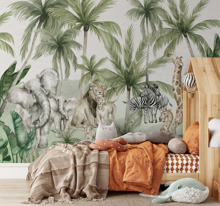 Group of animals in a jungle