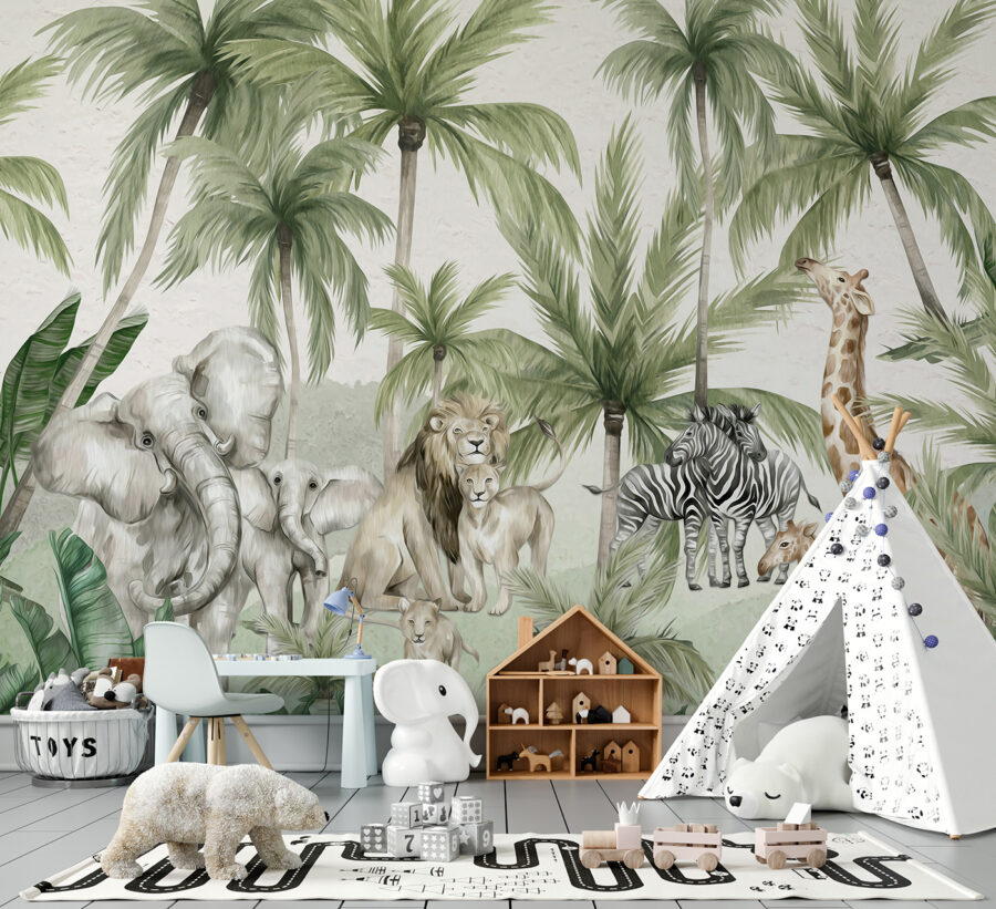 Group of animals in a jungle