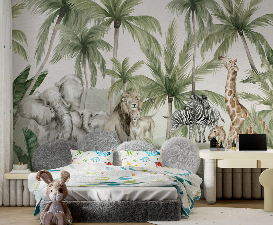 Group of animals in a jungle